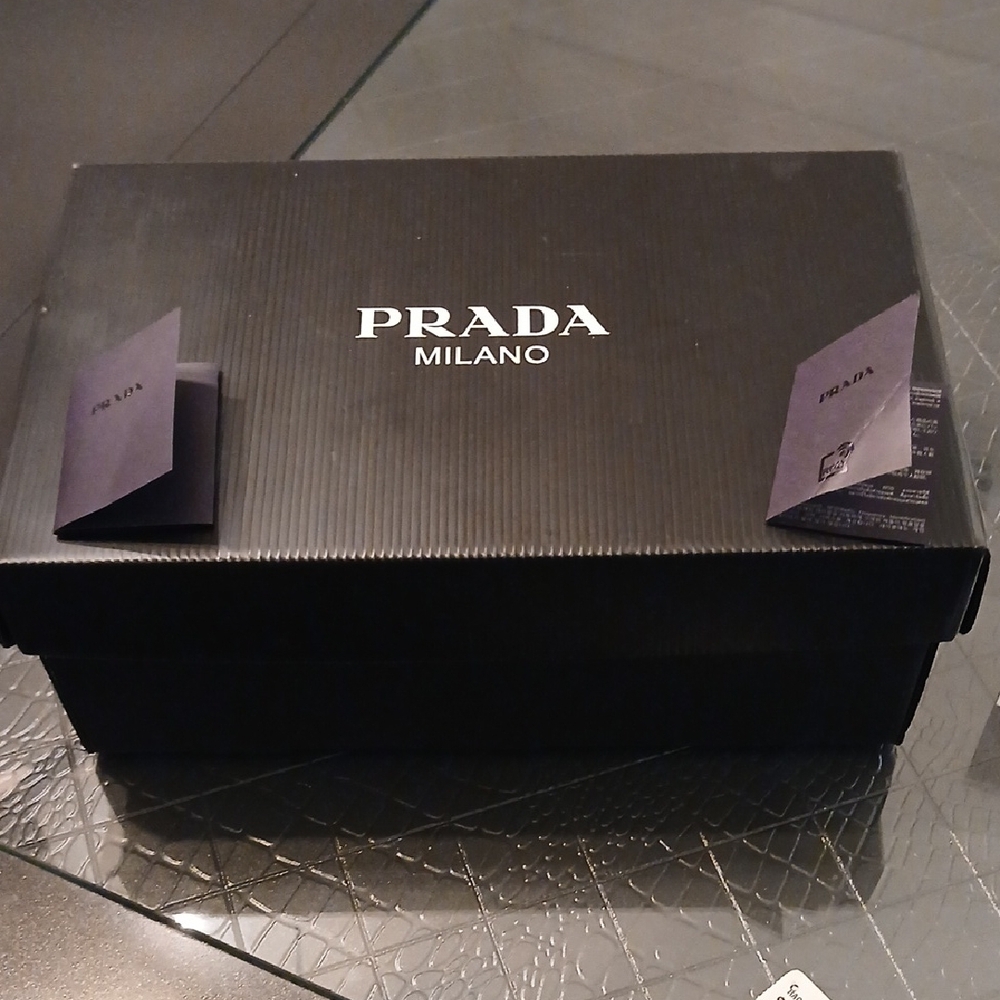 Prada Men's Downtown Low Top White and Orange Sneakers - Picture 11 of 14